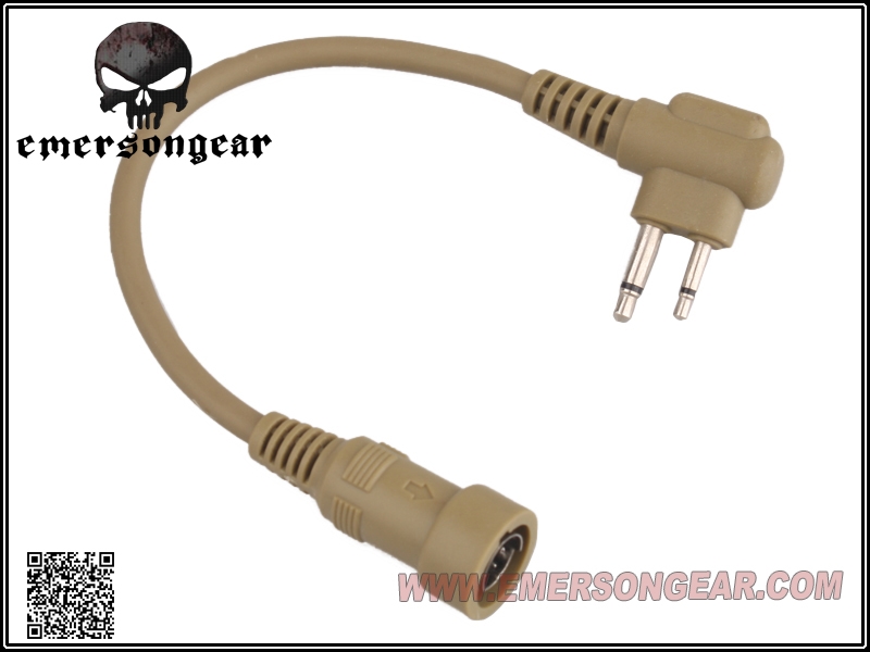 Picture of Emerson Gear EM8927 PTT Wire Adapter (Motorola 2-Pin TAN) For Emerson C4OPS and PTT