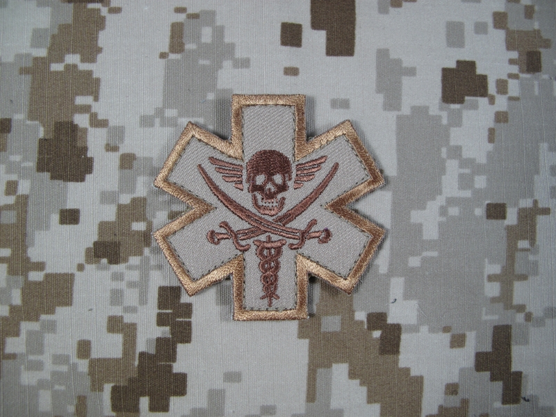Picture of Mil-Spec Monkey Velcro Patch Tactical Medic Pirate (Desert)