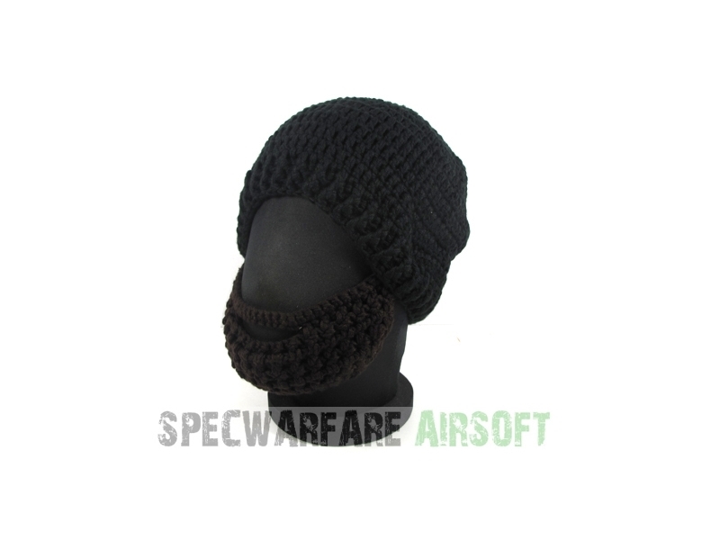 Picture of TBOC Tactical Beard Head Hat (Black Cap, Brown Beard)