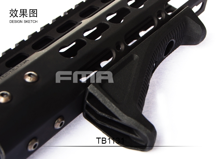 Specwarfare Airsoft. FMA Angled Fore Grip Keymod Grip (BK)