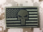 Picture of Warrior Skull USA Flag Army Morale Tactical Patch (OD)