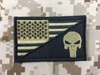 Picture of Warrior Skull / USA Flag Army Morale Tactical Patch (DE)