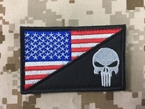 Picture of Warrior Skull / USA Flag Army Morale Tactical Patch (Color)
