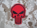 Picture of Warrior Punisher Skull Navy Seal Velcro Patch (RED)