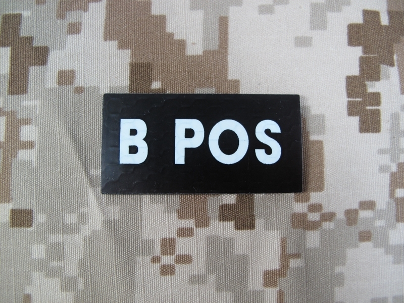 Picture of Warrior B POS Blood Type Patch IR Reflective
