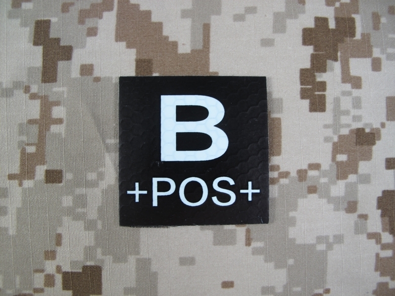 Picture of Warrior B POS Blood Type Patch IR Reflective