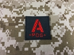 Picture of Warrior A Pos Type Blood Reflective Patch (Black-Red)