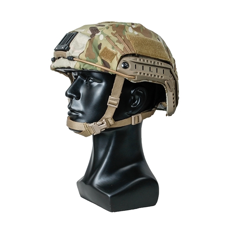 Military Tactical Helmet Cover with Flag Patch for FAST Helmet Multicam/Black 