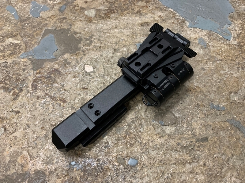 Picture of SOTAC Wilcox Type G33 Magnifier Flip Mount and High Risers Mount Rail (Left, Black) G23 CAG Style