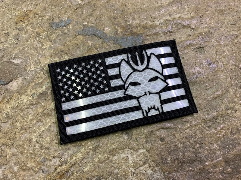 Picture of Warrior SEAL Team USA Flag Reflective Patch (BK, WH)