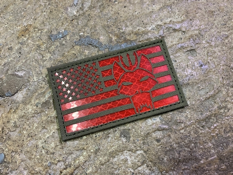 Picture of Warrior SEAL Team USA Flag Reflective Patch (RG, RED)