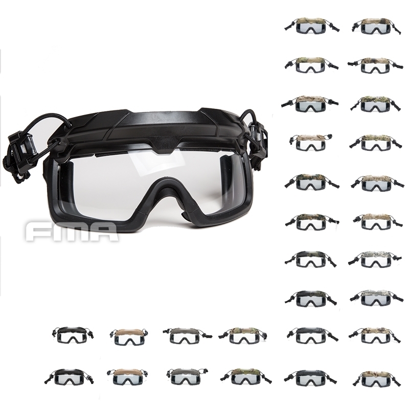 FMA Tactical Anti Fog Wind 3MM Lens Safety Riot Goggles for Helmet Guide Rail 