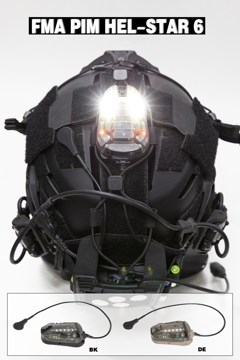 Specwarfare Airsoft. FMA PIM HELSTAR 6 Helmet Light RED LED / IR