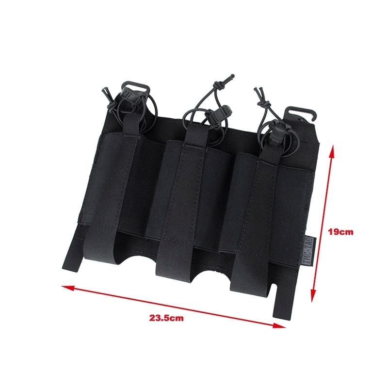 Picture of TMC Lightweight Triple Elastic AR Mag Front Flap Pouch (Black)