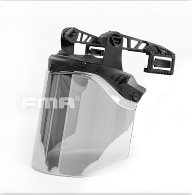 Picture of FMA EX Face Shield Riot Mask Protective Face Goggle EX 3.0 Rail Black (Silver Lenses)