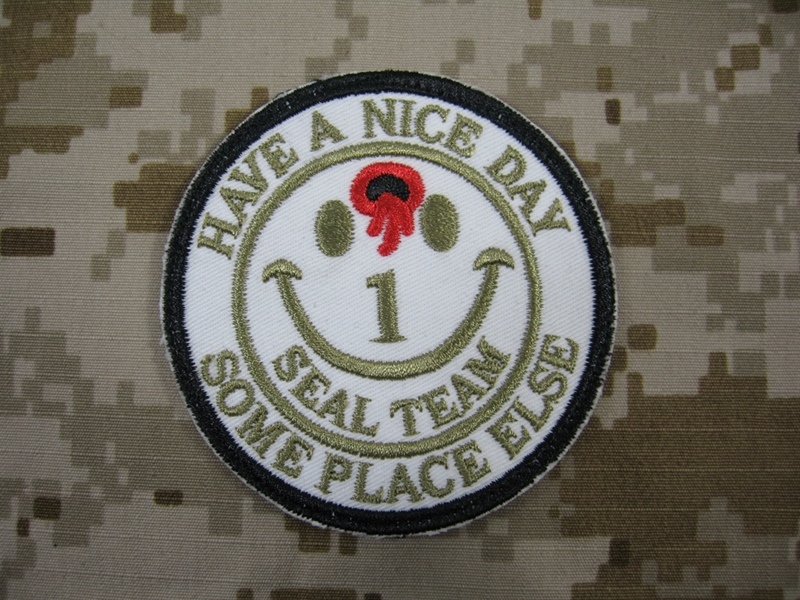 Picture of WARRIOR SEAL TEAM ONE 1 PATCH US NAVY IRAQ HAVE A NICE DAY SOME PLACE ELSE USS WOW
