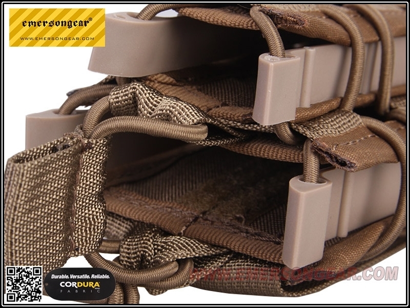 Poches Double Chargeur Tactique 9mm MOLLE Par EMERSONGEAR - Nylon Imperméable - Pour Ceinture Ou Sac