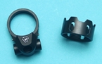 Picture of EMG Strike Industries Licensed Tribus Version 2 Castle Nut & End Plate Set For Marui TM MWS GBBR Series (Black, by G&P)